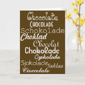 Langues de la carte de voeux au chocolat (Fleur jaune)