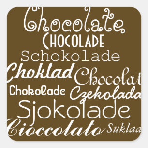 Langues des autocollants au chocolat