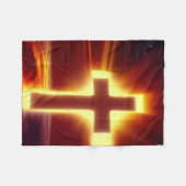 Langwerpend kruis op rode achtergrond fleece deken (Voorkant (Horizontaal))