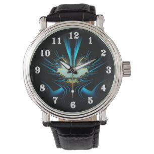 Langwerpige blauw schepping horloge