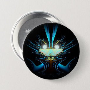 Langwerpige blauw schepping ronde button 7,6 cm