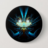 Langwerpige blauw schepping ronde button 7,6 cm (Voorkant)