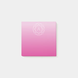 Langwerpige geometrische monogram Roze zwoegde o Post-it® Notes