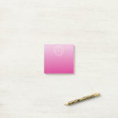 Langwerpige geometrische monogram | Roze zwoegde o Post-it® Notes (Op bureau)
