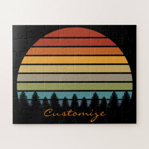 Langwerpige gestreepte zon met bomen Thunder_Cove Legpuzzel