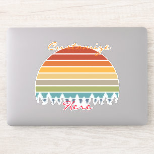Langwerpige gestreepte zon met bomen Thunder_Cove Sticker