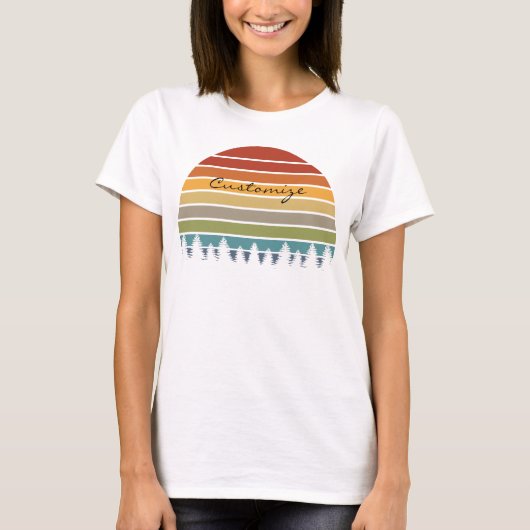 Langwerpige gestreepte zon met bomen Thunder_Cove T-shirt (Voorkant)
