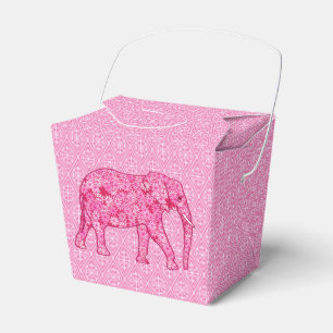 Langwerpige olifant - fuchsia roze bedankdoosjes