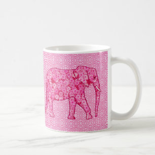 Langwerpige olifant - fuchsia roze koffiemok