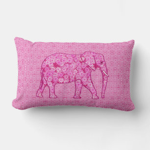 Langwerpige olifant - fuchsia roze kussen