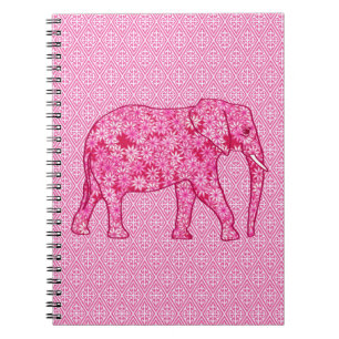 Langwerpige olifant - fuchsia roze notitieboek