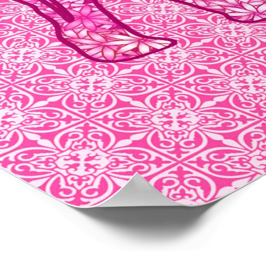 Langwerpige olifant - fuchsia roze poster (Hoek)