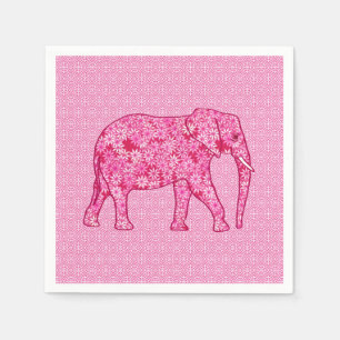 Langwerpige olifant - fuchsia roze servet