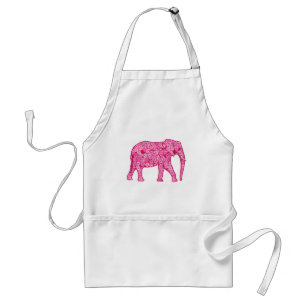 Langwerpige olifant - fuchsia roze standaard schort