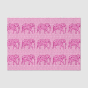 Langwerpige olifant - fuchsia roze tissuepapier