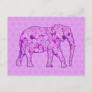 Langwerpolifant - amethyst paars briefkaart