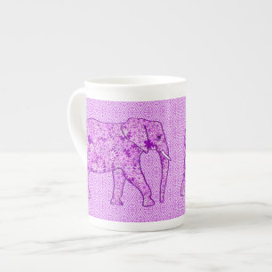 Langwerpolifant - amethyst paars porselein kop