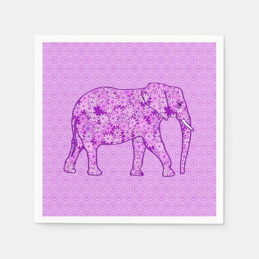 Langwerpolifant - amethyst paars servetten (Voorkant)