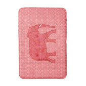 Langwerpolifant - diep rood en koraal badmat (Voorkant Verticaal)