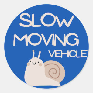 Langzaam bewegend voertuig Grappige verkeersveilig Ronde Sticker