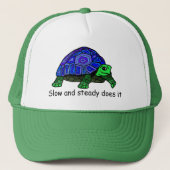 Langzaam en constant doet het. Cartoon tortoise Trucker Pet (Voorkant)