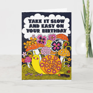 Langzaam en Easy Verjaardagskaart met Letterpress Kaart