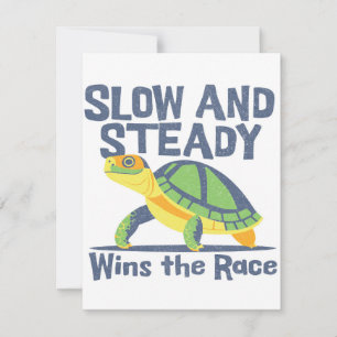 Langzaam en gestaag wint de race - Turtle Feestdagenkaart