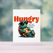 Langzaam en hongerig - Cool Turtle Acryl Bord (Neutraal)