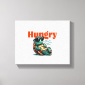 Langzaam en hongerig - Cool Turtle Canvas Afdruk (Voorkant)