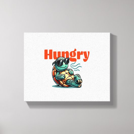 Langzaam en hongerig - Cool Turtle Canvas Afdruk (Voorkant)