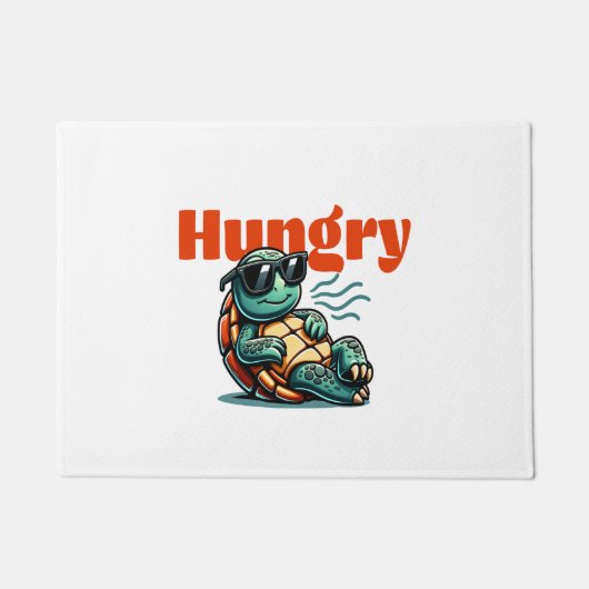 Langzaam en hongerig - Cool Turtle Deurmat (Voorkant)