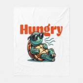 Langzaam en hongerig - Cool Turtle Fleece Deken (Voorkant)