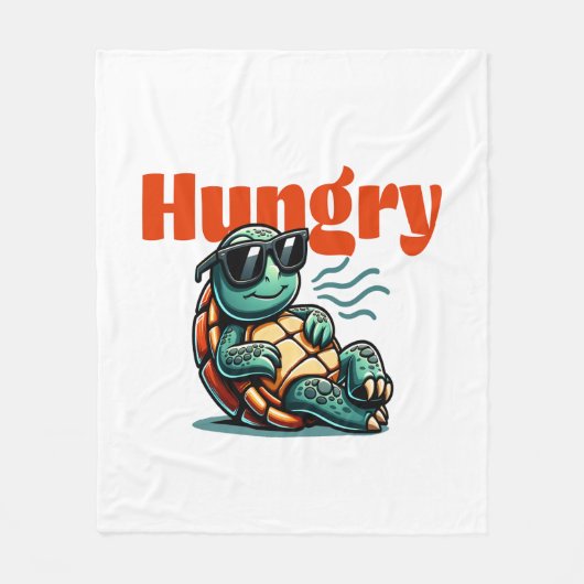 Langzaam en hongerig - Cool Turtle Fleece Deken (Voorkant)