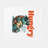 Langzaam en hongerig - Cool Turtle Fleece Deken (Voorkant (Horizontaal))