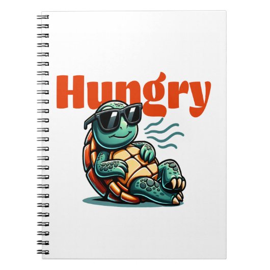 Langzaam en hongerig - Cool Turtle Notitieboek (Voorkant)