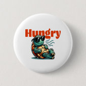 Langzaam en hongerig - Cool Turtle Ronde Button 5,7 Cm (Voorkant)
