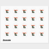 Langzaam en hongerig - Cool Turtle Ronde Sticker (Vel)