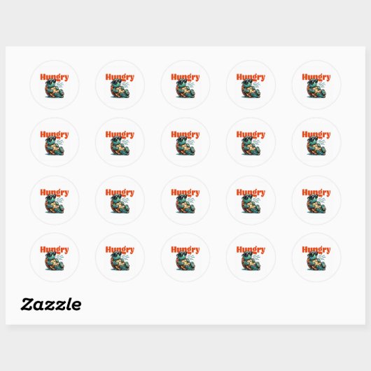 Langzaam en hongerig - Cool Turtle Ronde Sticker (Vel)