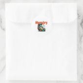 Langzaam en hongerig - Cool Turtle Ronde Sticker (Tas)