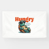 Langzaam en hongerig - Cool Turtle Spandoek (Horizontaal)