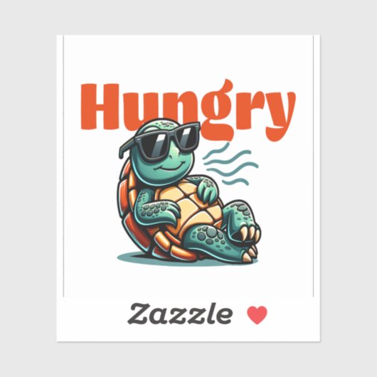 Langzaam en hongerig - Cool Turtle Sticker (Vel)