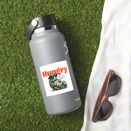 Langzaam en hongerig - Cool Turtle Sticker (HydroFlask Insitu)