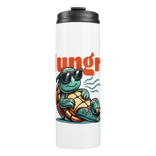 Langzaam en hongerig - Cool Turtle Thermosbeker (Voorkant)
