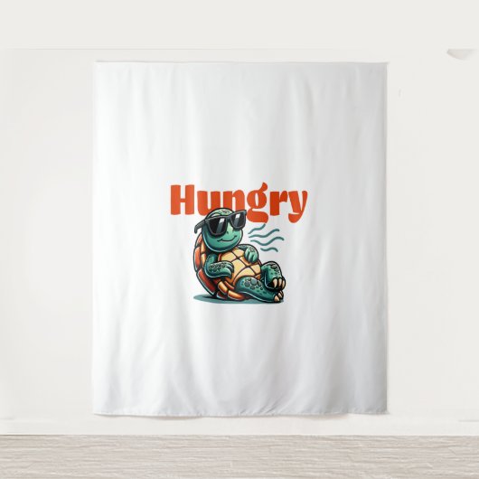 Langzaam en hongerig - Cool Turtle Wandkleed (Voorkant)