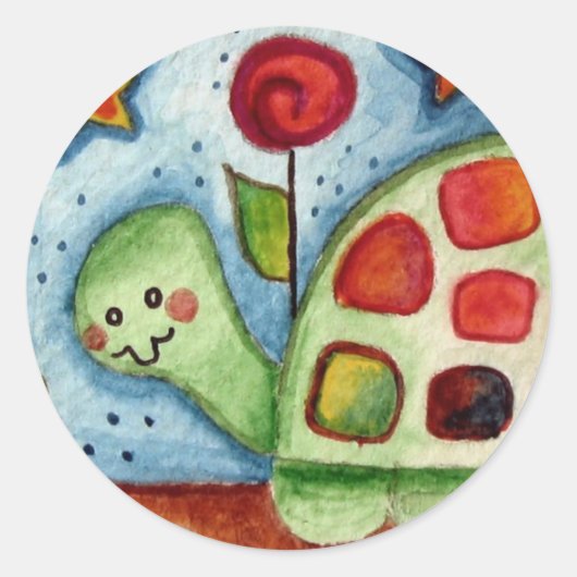 "Langzaam en kalm" Ronde Sticker (Voorkant)