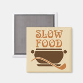 Langzaam eten met soep-pot en ladle magneet (Voorkant / Achterkant)