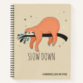 Langzaam - Funny Sloth Notitieboek (Voorkant)