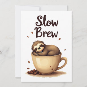 Langzaam Getrokken Koffie Luiaard Kaart