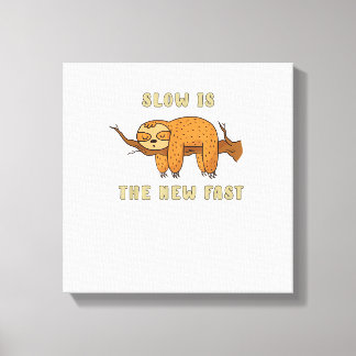 Langzaam is de nieuwe snel - ontspannen en grappig canvas afdruk