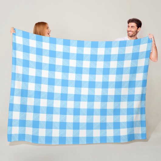 Langzaam-levend Zomer Sky Check Fleece Deken (In situ)